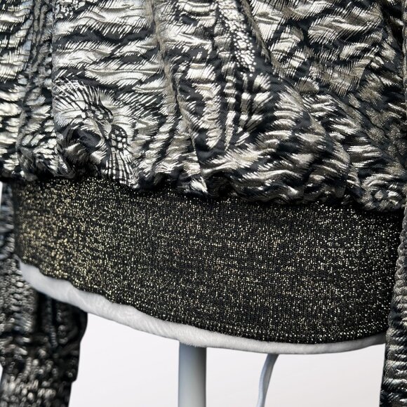 Vintage Judy Bond Long Sleeve Shirt Animal Print Black Gold Metallic Medium - Picture 9 of 10